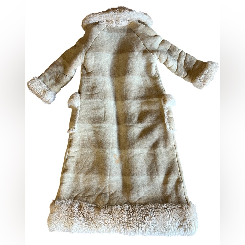 VTG Rare STAN HERMAN Lifestyle 70s Shearling Striped Pennylane Heavy Long Jacket - Picture 9 of 15